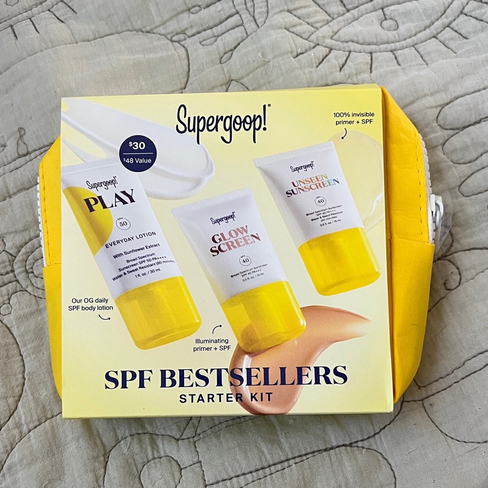 Supergoop! Starter kit brand new. Comes with pouch